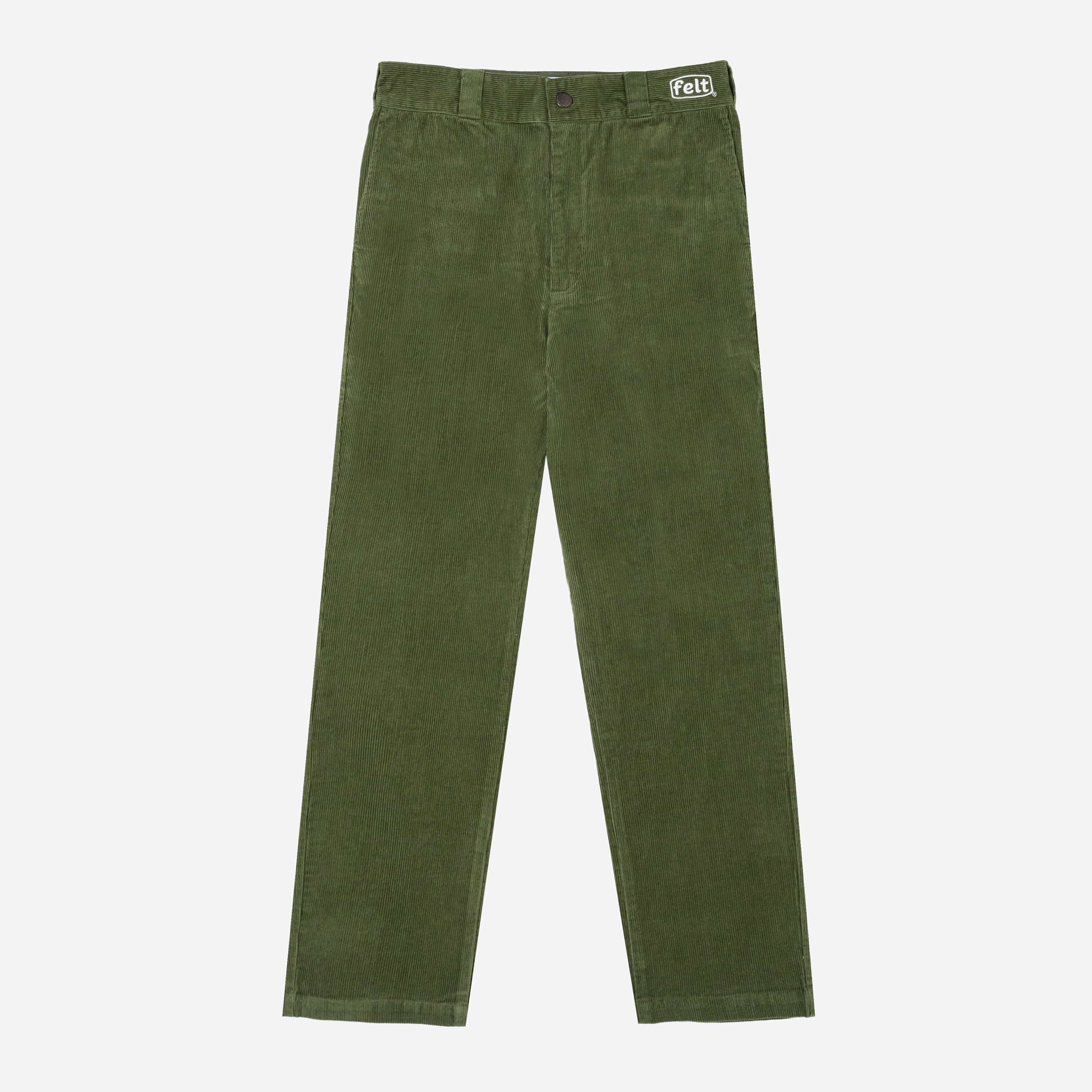 Slim fit stretch corduroy trousers - Military Green | Benetton